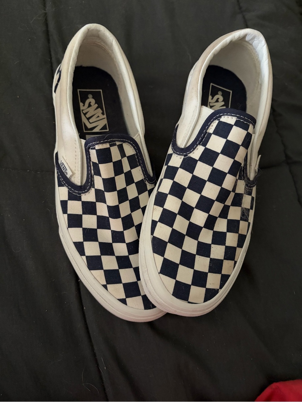 Vans Slip-On Checkerboard Sneakers - Navy & White